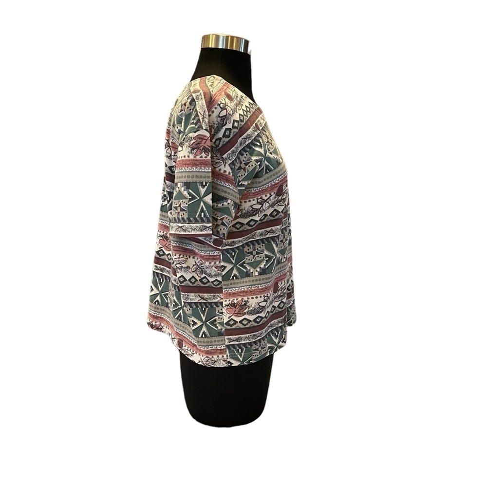 Vintage southwestern abstract print crewneck T-shirt S - Picture 4 of 11